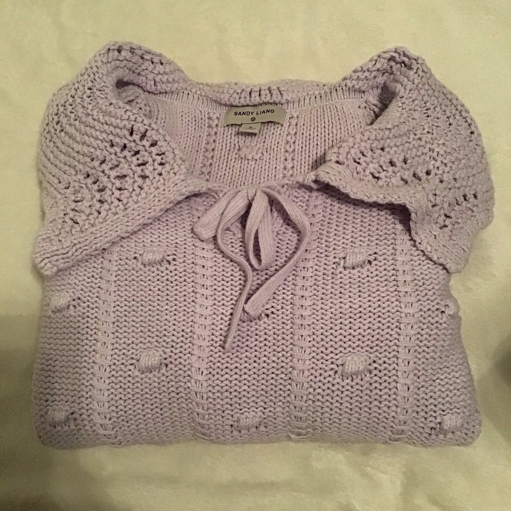 Sandy Liang x Target Lavendar Crocheted Collared Sweater